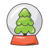 A captivating flat icon of Christmas globe vector