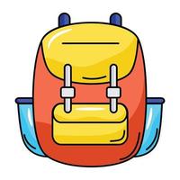 diseño de icono plano moderno de mochila vector