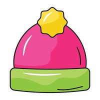 Flat icon of beanie in vector format