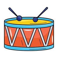 Get a glimpse of snare drum flat icon vector