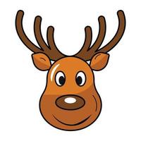 A cute reindeer head, flat icon vector