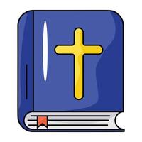 diseño de icono plano premium de biblia vector