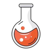 Modern flat icon of chemical flask vector