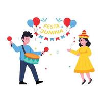 una ilustración plana escalable de celebración de fiestas vector