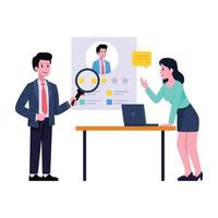 Creatively designed flat illustration of business discussion vector