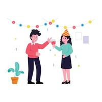 una ilustración plana escalable de celebración de fiestas vector