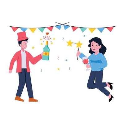 A scalable flat illustration of party celebration