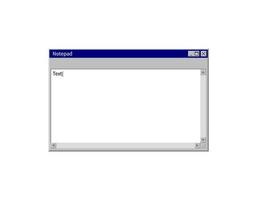 System Notepad template. Retro 90s PC interface. Blank notepad copy space. Empty element of computer operating system vector