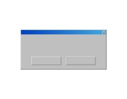 Retro 00s PC system message template. Copy space blank element for text. Empty program notification isolated. Message interface of computer operating system vector