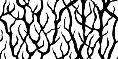 ABSTRACT VECTOR SEAMLESS WHITE BANNER WITH BLACK THICKETS OF TREE BRANCHES