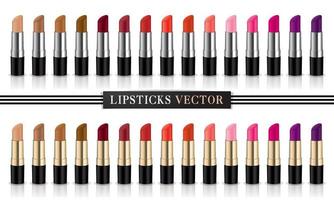 luxury lipstick collection vector set.