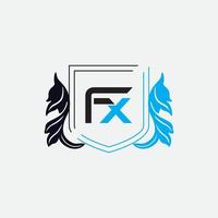 diseño de logotipo de letra fx vector