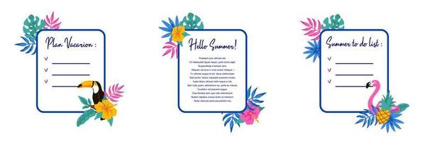 Set of summer frames vector