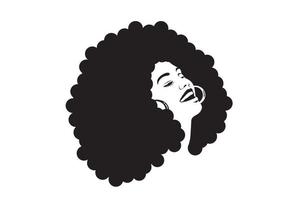 Black Afro African American girl woman lady vector portrait