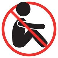 DONT SIT ON THE FLOOR SIGN vector