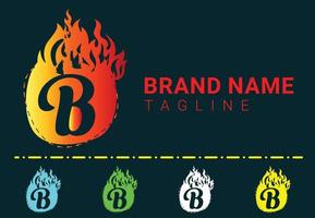 Fire B Letter Logo And Icon Design Template vector