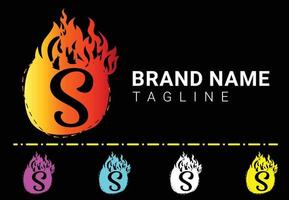 Fire S Letter Logo And Icon Design Template vector