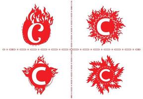 Fire C Letter Logo And Icon Design Template vector