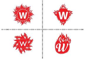 Fire W Letter Logo And Icon Design Template vector