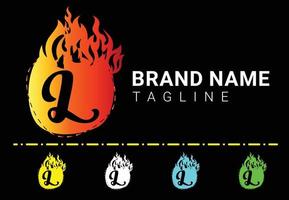 Fire L Letter Logo And Icon Design Template vector