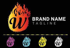 Fire W Letter Logo And Icon Design Template vector