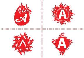 Fire A Letter Logo And Icon Design Template vector