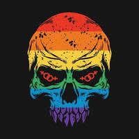 Skull Pride Rainbow Vintage Vector Premium T shirt