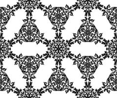 Black patterns on a white background. Seamless vector pattern with ornament. Black and white color. Vector graphic vintage pattern. For fabric, tile, wallpaper or packaging.