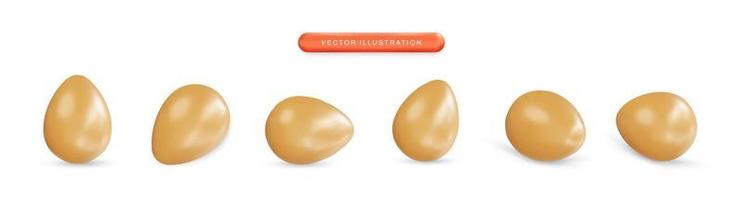 Realistic eggs set 3d vector illustration