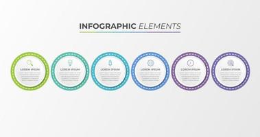 plantilla de diseño infográfico vectorial con 6 opciones o pasos vector