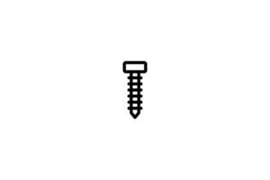 Bolt Icon Screw Line Style Free vector