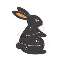 Rabbit with esoteric, mystic, astrology and magician elements. Year of the Rabbit vector