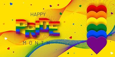 happy pride month yellow abstract banner design
