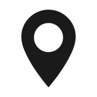 Black pin location icon vector