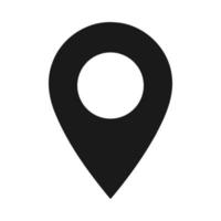 Black pin location icon vector