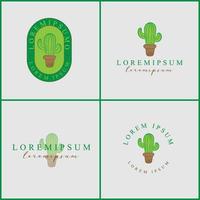 colección de logotipos de cactus dibujados a mano vector