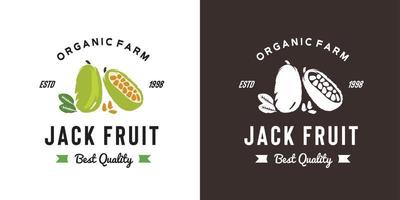vintage jack fruit logo illustration suitable for fruit shop and fruit farm vector