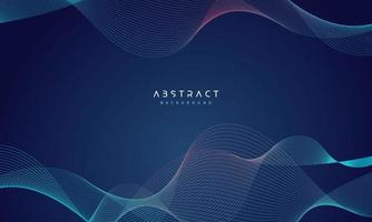 Abstract wavy spectrum lines blue futuristic technology vector background