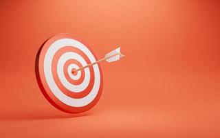 Dartboard with arrow on red background for symbol of setup business objective and achievement target concept by 3d render. photo