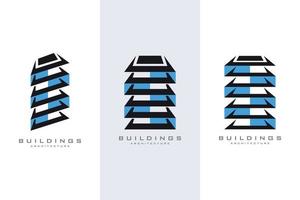 colección de logotipos de edificios arquitectura industria inmobiliaria. vector