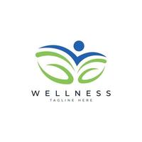 human leaf wellness logo design natural logo concept vector