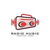 radio music logo design concept template vector