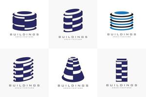 colección de logotipos de edificios arquitectura industria inmobiliaria. vector