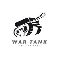 concepto de diseño de logotipo militar de tanque de guerra vector