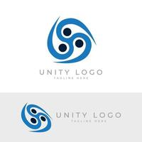 concepto de comunidad de trabajo en equipo de diseño de logotipo de unidad humana creativa vector