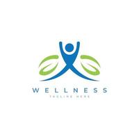 human leaf wellness logo design natural logo concept vector