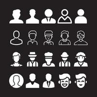 people action pictogram. Black illustration. People avatar line icons. Vector illustration included icon as man, female pictogram for user profile. business man icon.