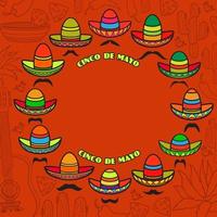 Cinco de Mayo Background. Sombrero and mexican Symbols. Vector. vector