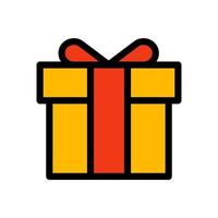 icono de vector de caja de regalo envuelto