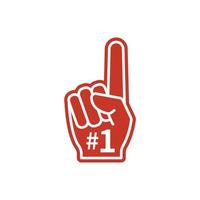 number 1 fan hand glove icon vector